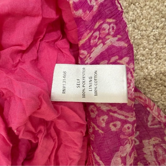 Fate Women’s Paisley Print V-Neck Chic Pink Ruffle Dress Sz Small Whimsical - Picture 7 of 10